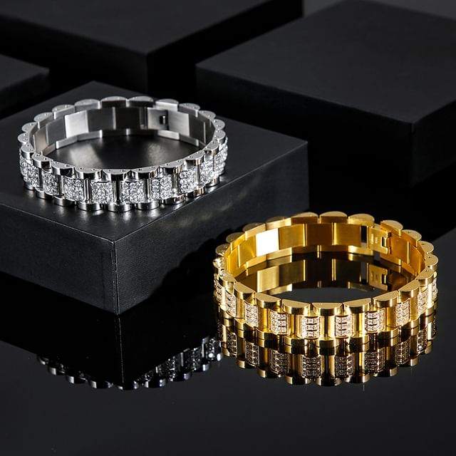Tenri-Rhinestone Watch Strap Bracelet