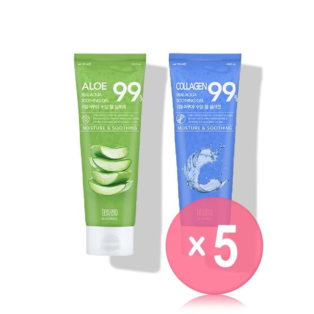 TENZERO-Real Aqua Soothing Gel - 2 Types 5pcs Bundle Set