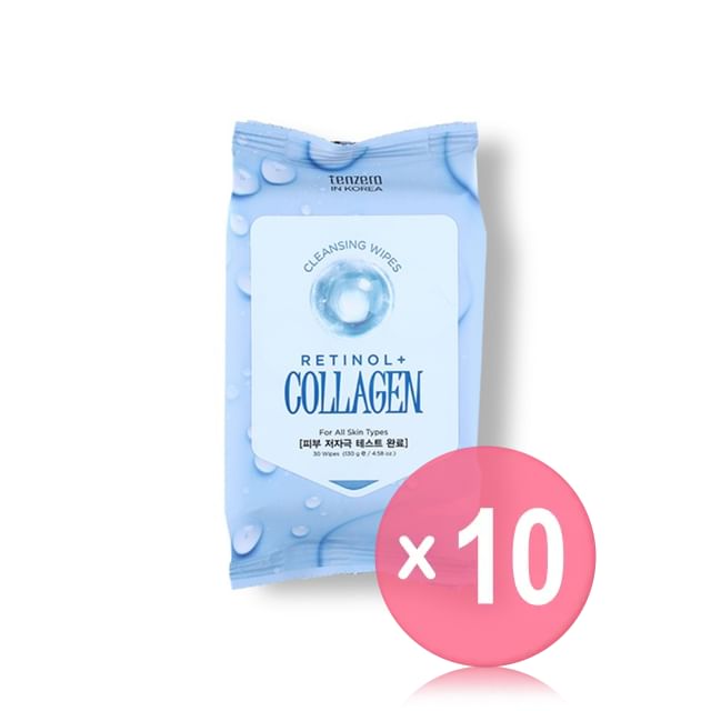 TENZERO-Retinol Collagen Cleansing Wipes 10pcs Bundle Set