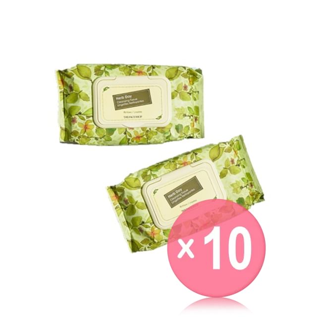 THE FACE SHOP-Herb Day Cleansing Tissue 10pcs Bundle Set