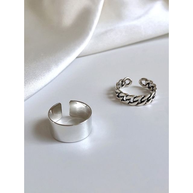 Tinseltown-Cuban Link Polished Alloy Open Ring