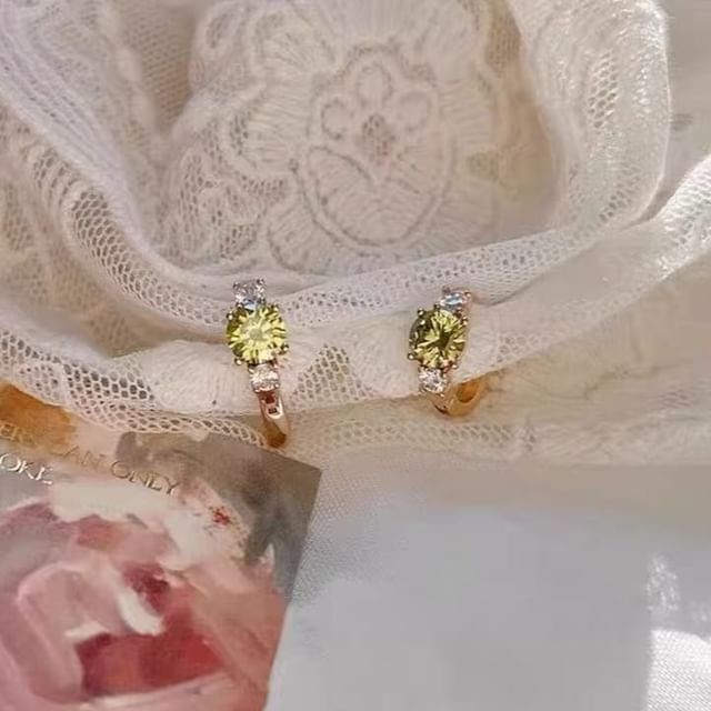 Toinianimos-Rhinestone Huggie Earring