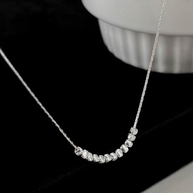 Toinianimos-Sterling Silver Beaded Necklace