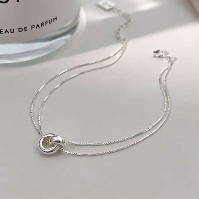 Toinianimos-Sterling Silver Linked Hoop Layered Bracelet
