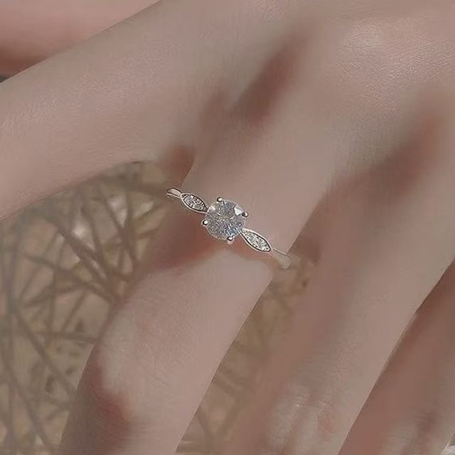 Toinianimos-Sterling Silver Rhinestone Ring