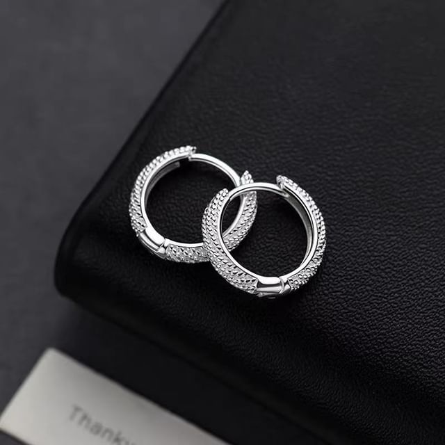 Toinianimos-Sterling Silver Twisted Hoop Earring