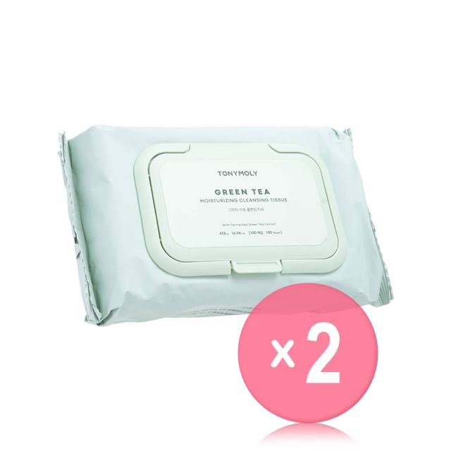 TONYMOLY-Green Tea Moisturizing Cleansing Tissue 2pcs Bundle Set
