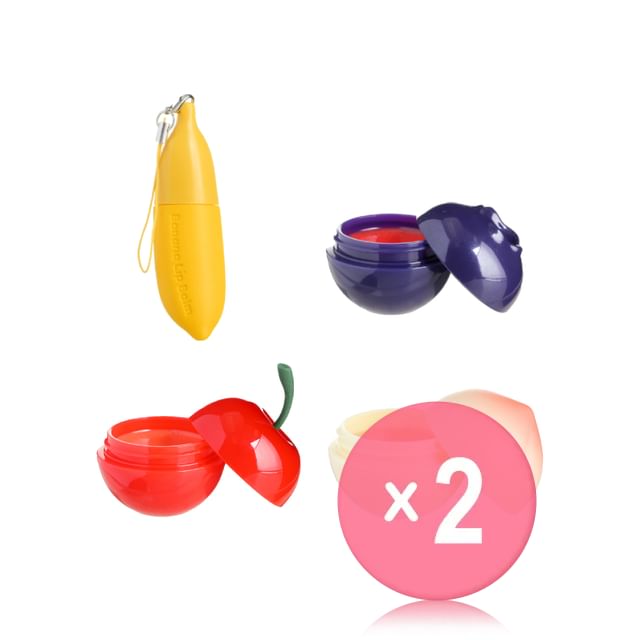 TONYMOLY-Mini Fruit Lip Balm - 5 Types 2pcs Bundle Set