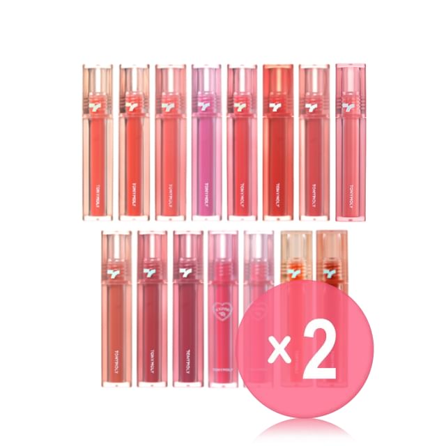 TONYMOLY-Perfect Lips Shocking Lip Tint - 15 Colors 2pcs Bundle Set
