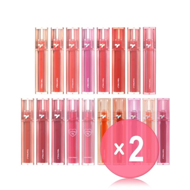 TONYMOLY-Perfect Lips Shocking Lip Tint - 18 Colors 2pcs Bundle Set