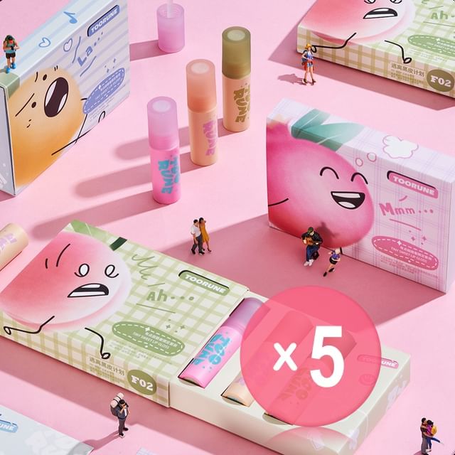 TOORUNE-Tiny Sweet Lip Gloss Set - 2 Types 5pcs Bundle Set