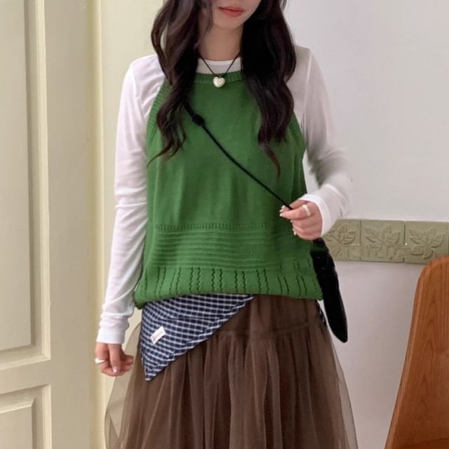 Trendycas-Halter Neck Sweater Vest