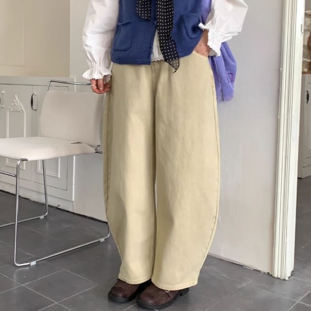 Trendycas-High Waist Wide Leg Jeans