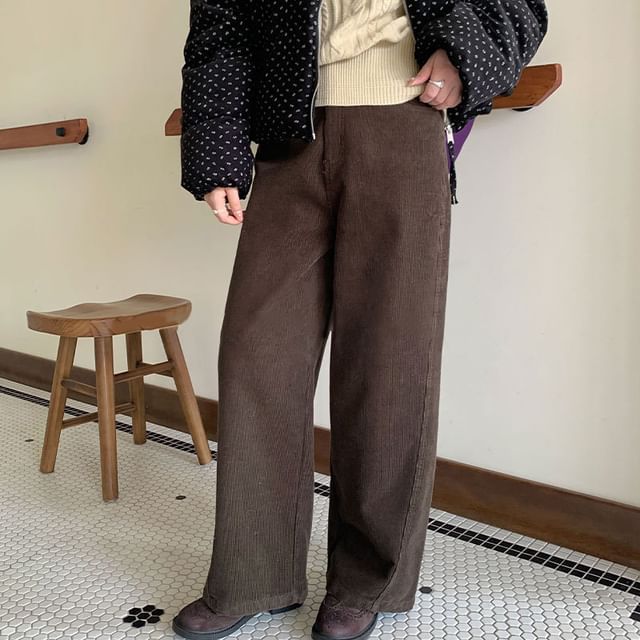 Trendycas-Mid Rise Plain Wide Leg Pants