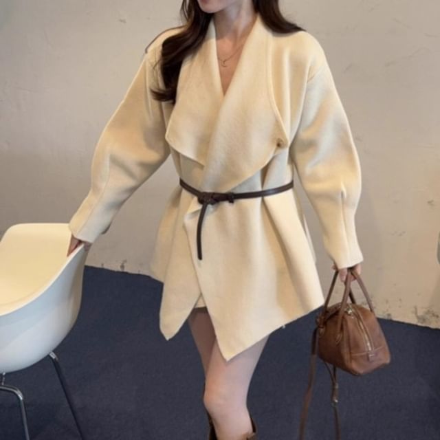 Trendycas-Plain Open Front Cardigan