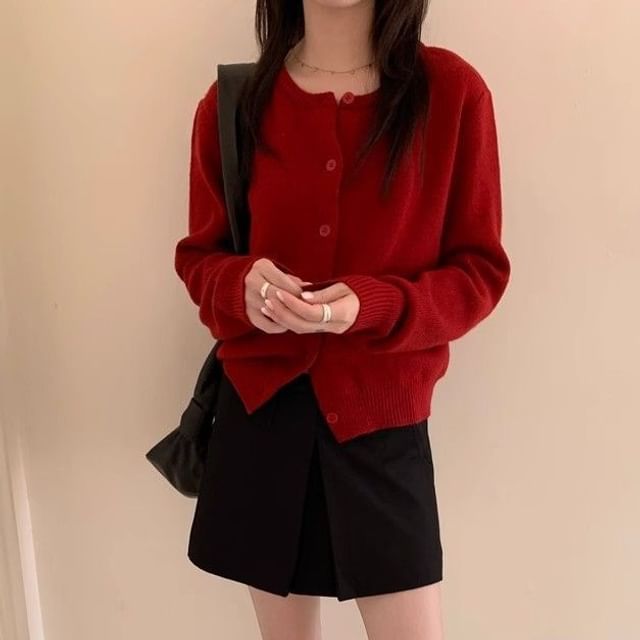 Trendycas-Round Neck Cardigan