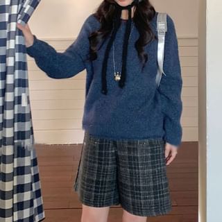 Trendycas-Round Neck Melange Sweater