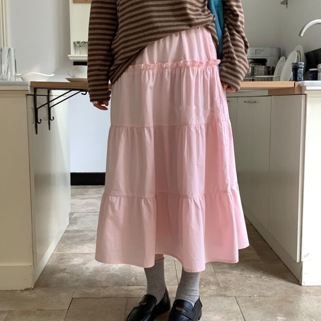 Trendycas-Tiered Ruffle Skirt