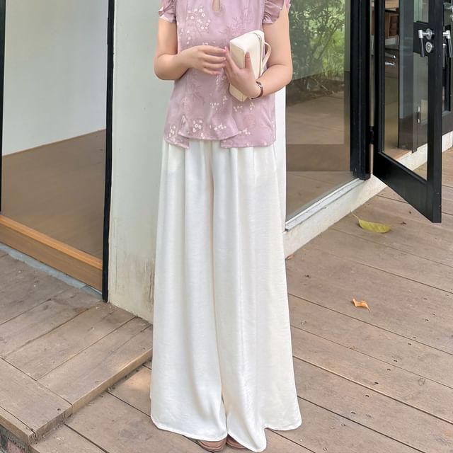 Tripoly-XL-3XL Elastic Waist Plain Culottes