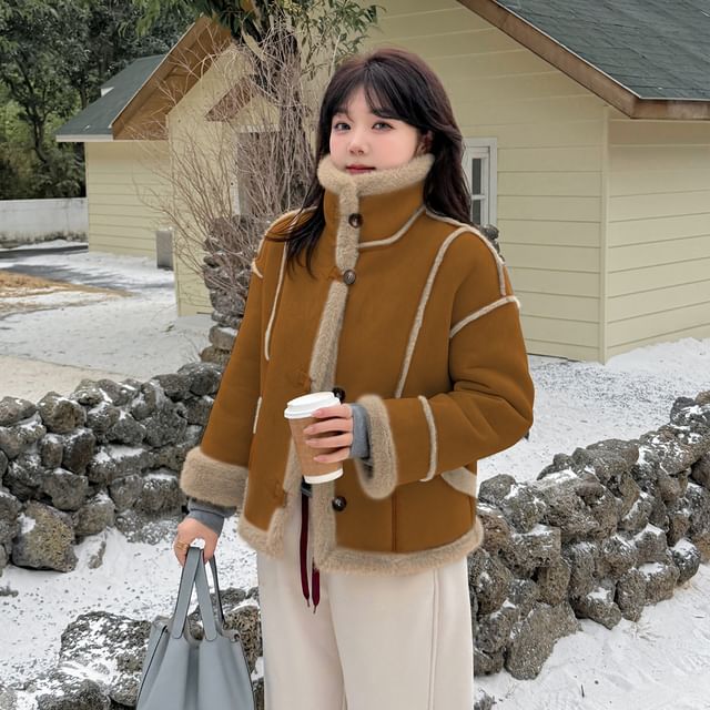 Tripoly-XL-4XL High Neck Button-Up Jacket
