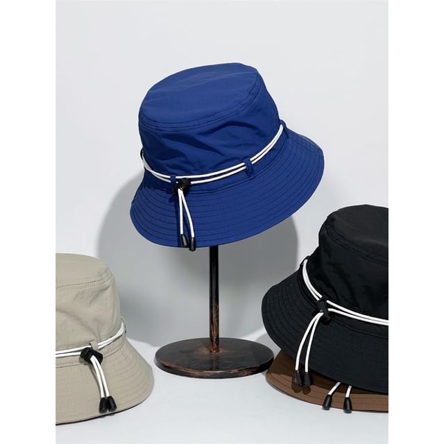 Hat With Drawstring Trovelst - Drawstring Plain Bucket Hat | YesStyle