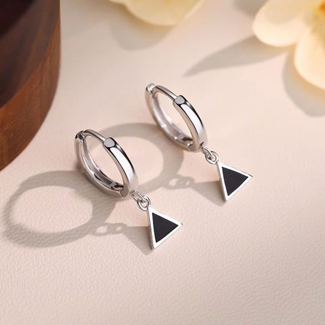 True Glam-925 Sterling Silver Triangle Drop Earring