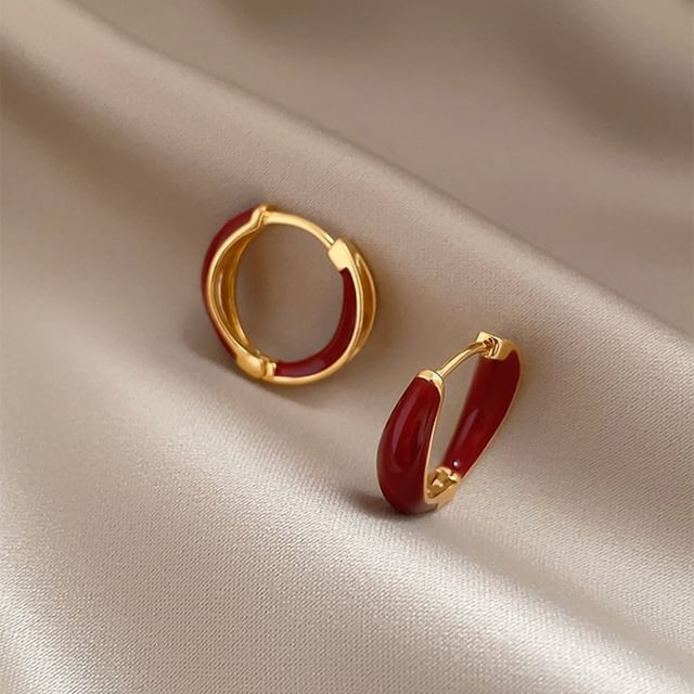 True Glam-Enamel Hoop Earring