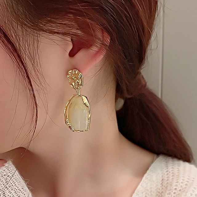 True Glam-Irregular Resin Alloy Drop Earring