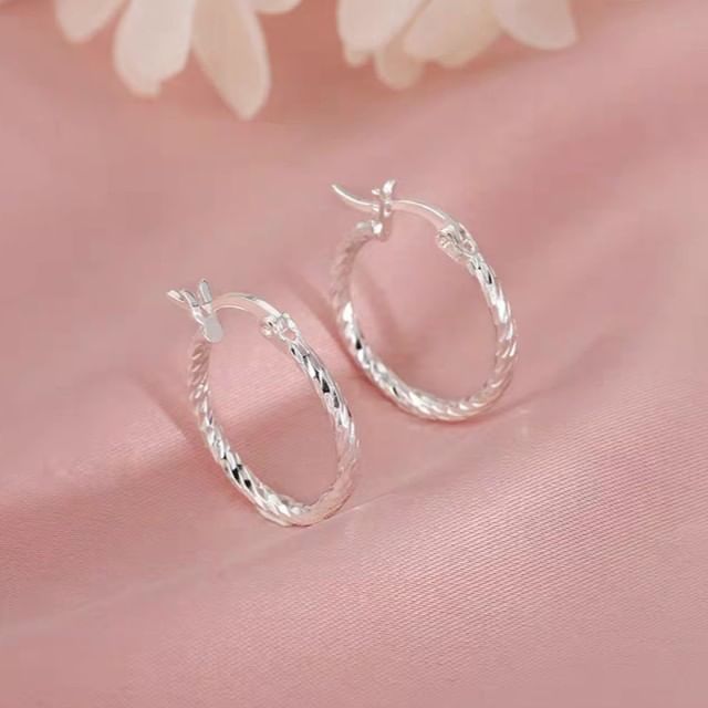 True Glam-Textured Alloy Hoop Earring