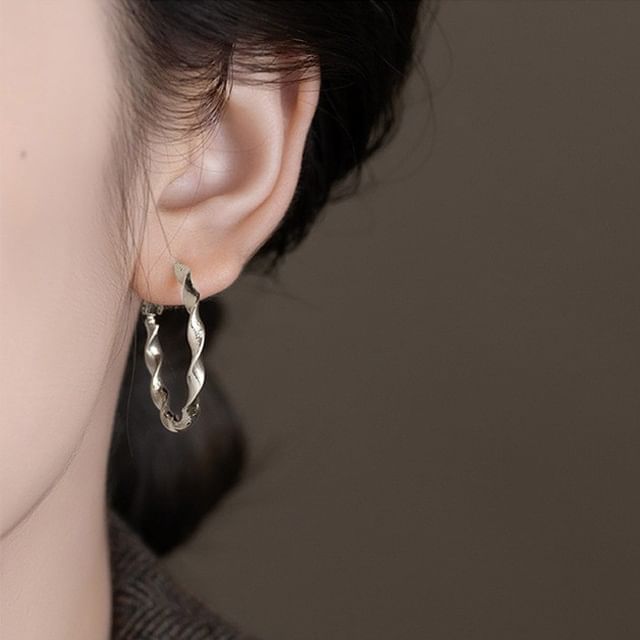 True Glam-Twisted Alloy Hoop Earring