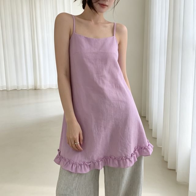 Tulstrix-Asymmetrical Plain Camisole Top