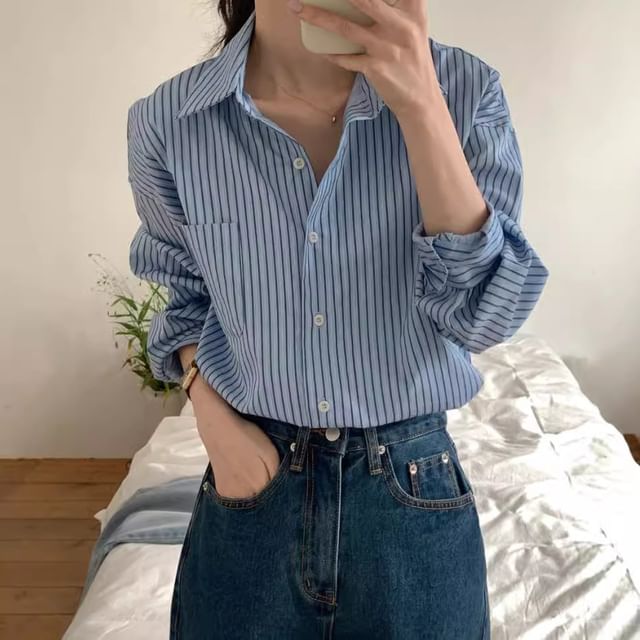 Tulstrix-Long-Sleeve Striped Shirt
