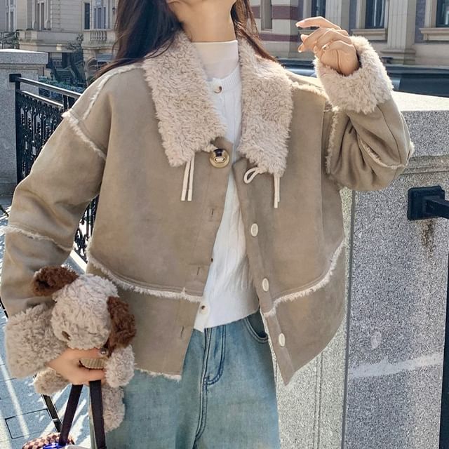 Tzarkozy-Collared Fleece Lined Button Up Jacket