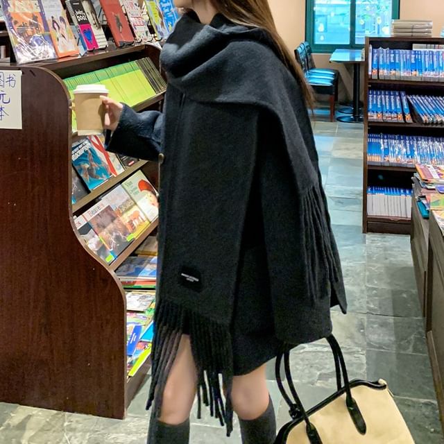 Tzarkozy-Collarless Melange Double-Breasted Coat