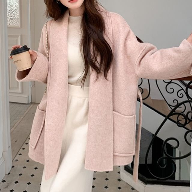 Tzarkozy-Plain Open Front Long Cardigan