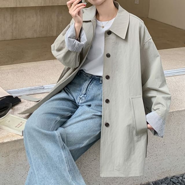 Tzarkozy-Striped-Cuff Button-Up Jacket
