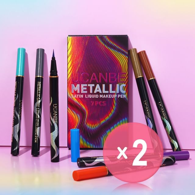 UCANBE-Metallic Satin Liquid Eyeliner Set 2pcs Bundle Set