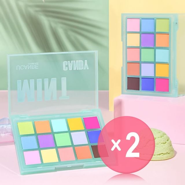 UCANBE-Mint Candy 15-Color Eyeshadow Palette 2pcs Bundle Set