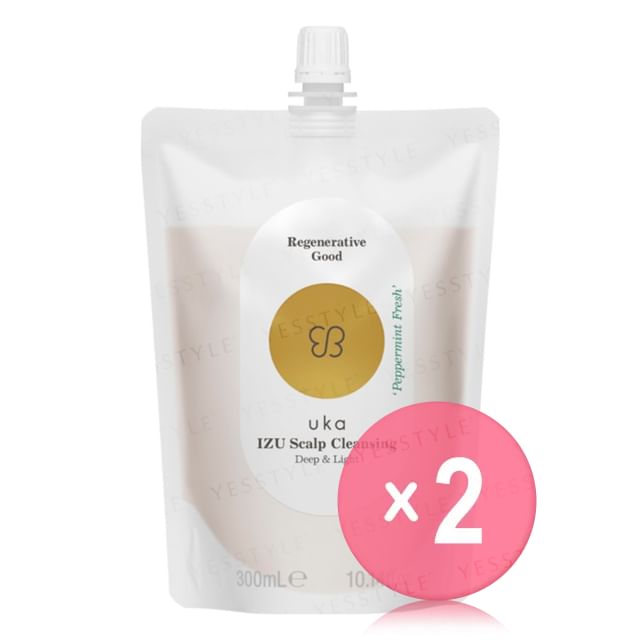uka-IZU Scalp Cleansing Deep Light Peppermint Fresh Refill 2pcs Bundle Set