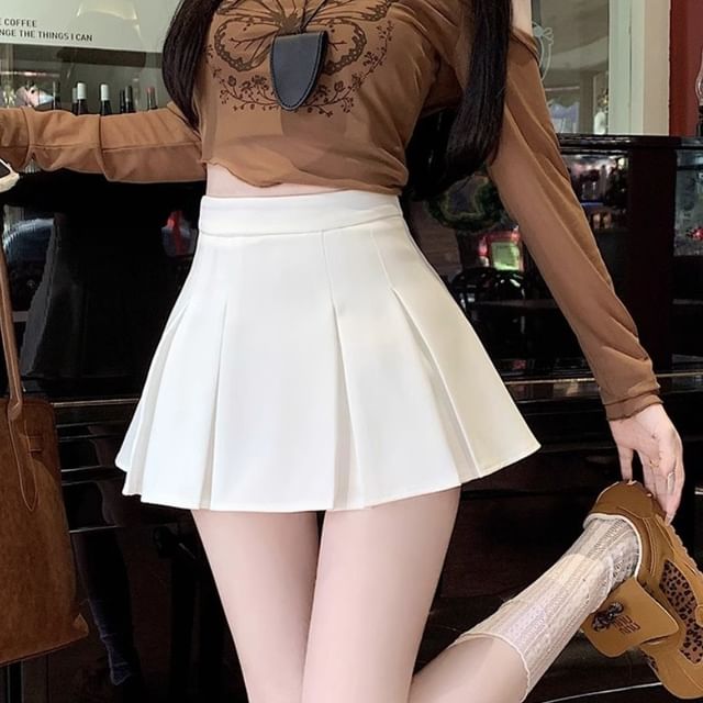 Ukiyo-Pleated Mini Skirt