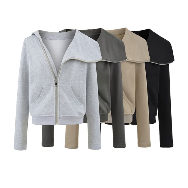 Ulark-Asymmetrical Zip-Up Plain Jacket