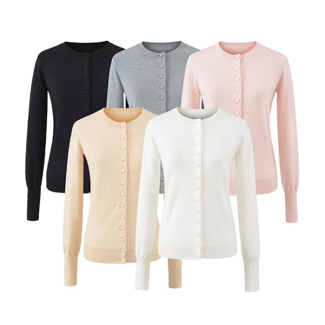 Ulark-Button-Up Plain Cardigan