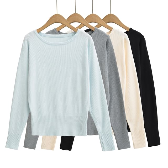 Ulark-Crewneck Plain Sweater