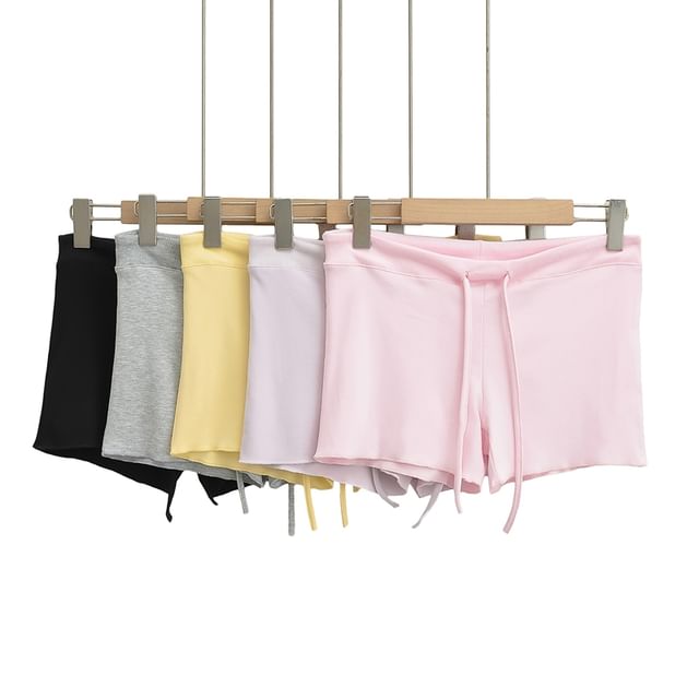 Ulark-Drawstring Waist Plain Shorts