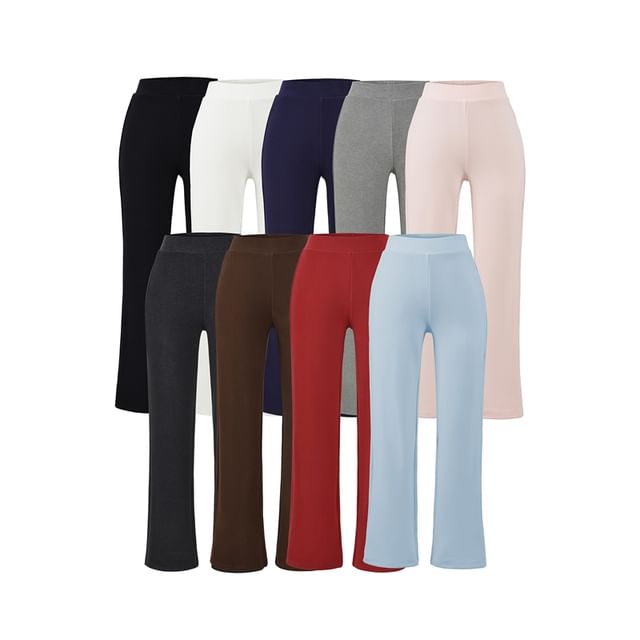 Ulark-High Rise Plain Flared Pants