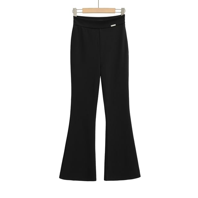 Ulark-High Rise Plain Flared Pants