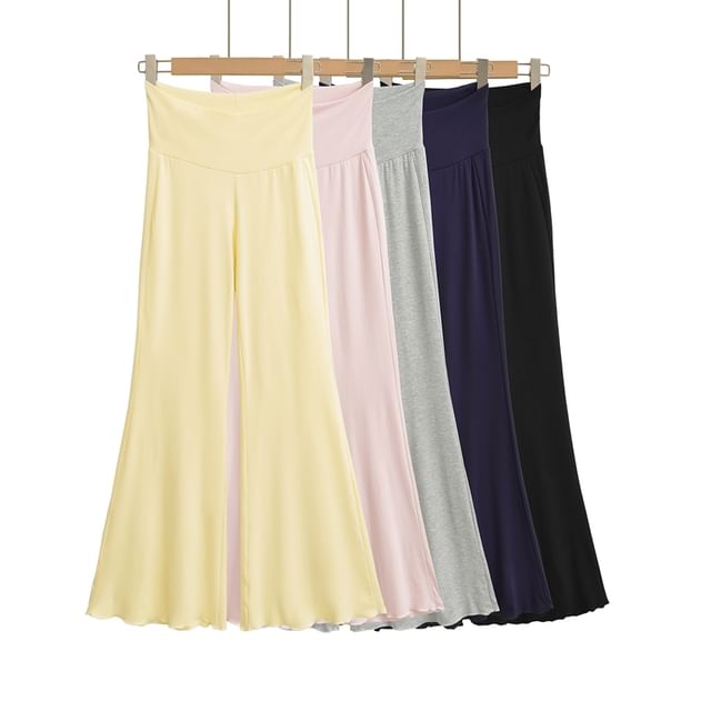 Ulark-High Rise Plain Flared Pants