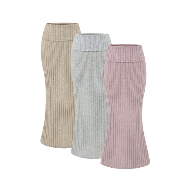 Ulark-High Rise Plain Maxi Fishtail Skirt