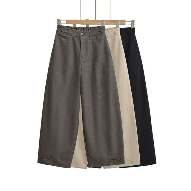 Ulark-High Waist Plain Baggy Pants