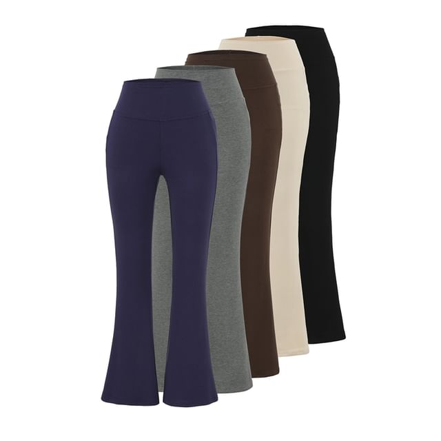 Ulark-High Waist Plain Flared Pants